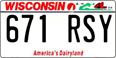 WI license plate 671RSY