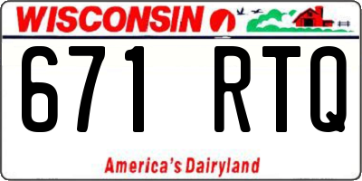 WI license plate 671RTQ