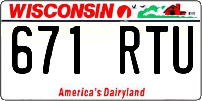 WI license plate 671RTU