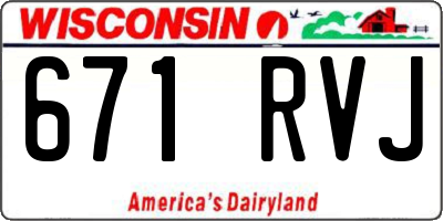 WI license plate 671RVJ