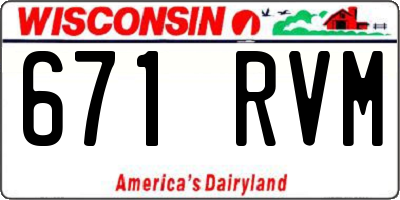 WI license plate 671RVM