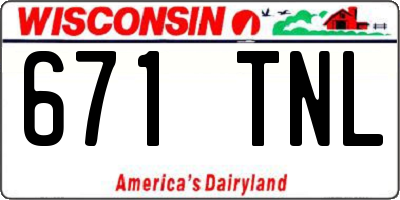 WI license plate 671TNL