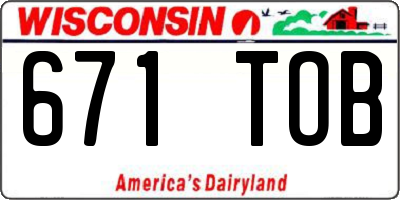 WI license plate 671TOB
