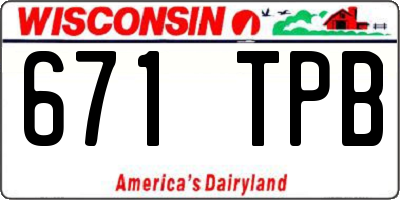 WI license plate 671TPB