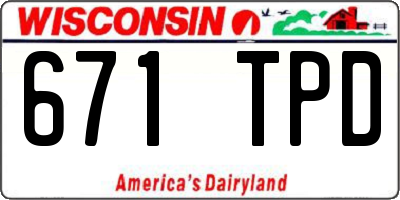 WI license plate 671TPD