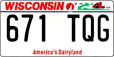 WI license plate 671TQG