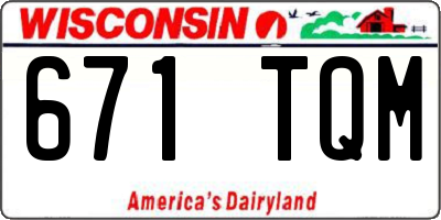 WI license plate 671TQM