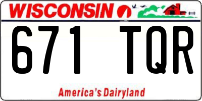 WI license plate 671TQR