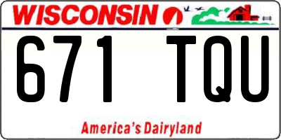 WI license plate 671TQU