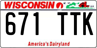 WI license plate 671TTK