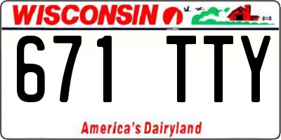 WI license plate 671TTY