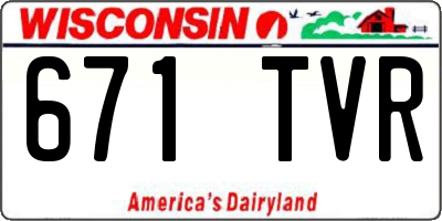 WI license plate 671TVR