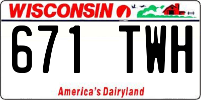WI license plate 671TWH