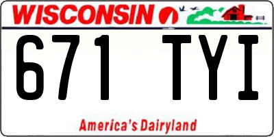 WI license plate 671TYI