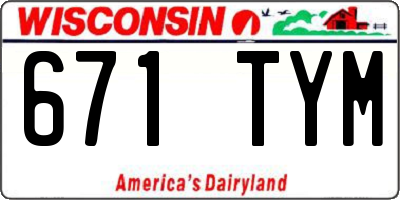 WI license plate 671TYM