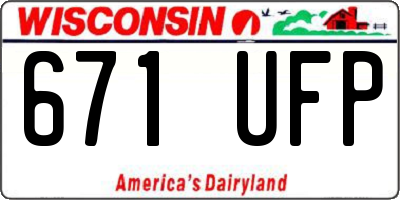 WI license plate 671UFP