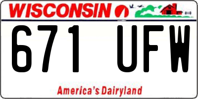 WI license plate 671UFW