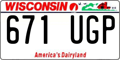 WI license plate 671UGP