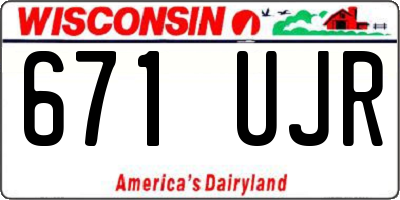 WI license plate 671UJR