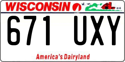 WI license plate 671UXY
