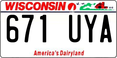 WI license plate 671UYA