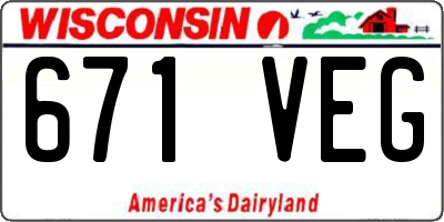 WI license plate 671VEG