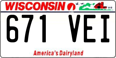 WI license plate 671VEI