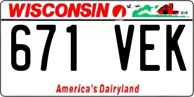 WI license plate 671VEK
