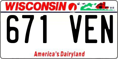 WI license plate 671VEN