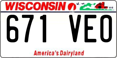 WI license plate 671VEO