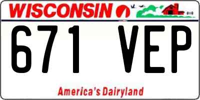 WI license plate 671VEP
