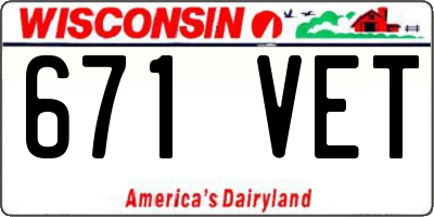 WI license plate 671VET