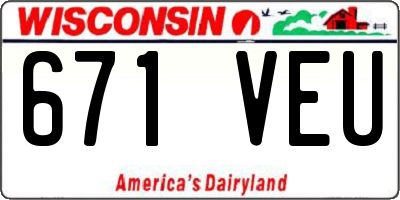 WI license plate 671VEU