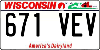 WI license plate 671VEV