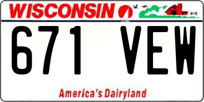 WI license plate 671VEW
