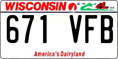WI license plate 671VFB