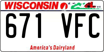 WI license plate 671VFC