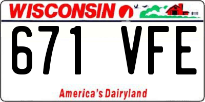 WI license plate 671VFE