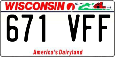 WI license plate 671VFF