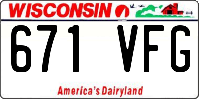 WI license plate 671VFG