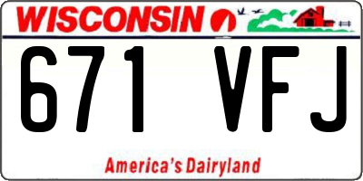 WI license plate 671VFJ