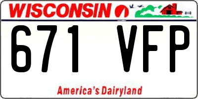 WI license plate 671VFP