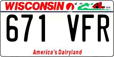 WI license plate 671VFR