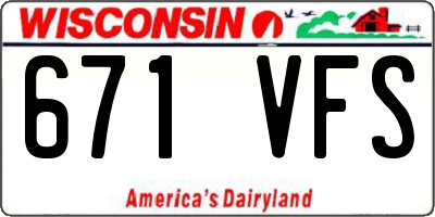 WI license plate 671VFS