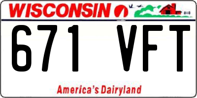 WI license plate 671VFT
