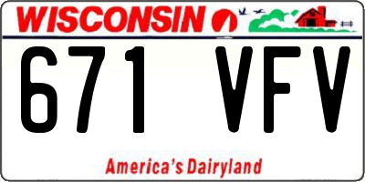 WI license plate 671VFV