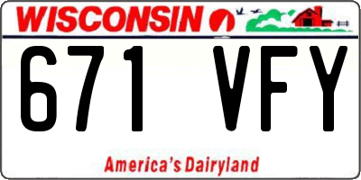WI license plate 671VFY