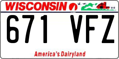 WI license plate 671VFZ