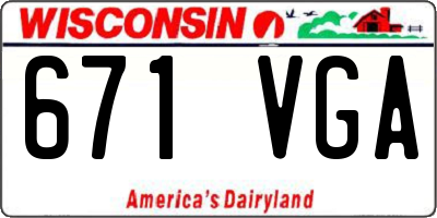 WI license plate 671VGA