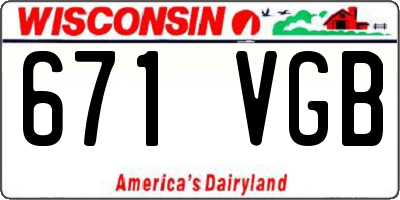 WI license plate 671VGB